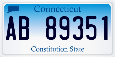 CT license plate AB89351