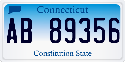 CT license plate AB89356