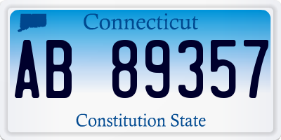 CT license plate AB89357