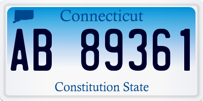 CT license plate AB89361