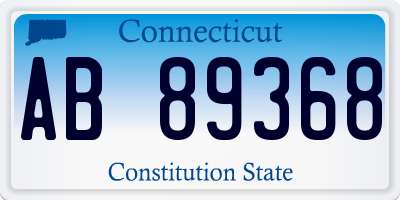 CT license plate AB89368