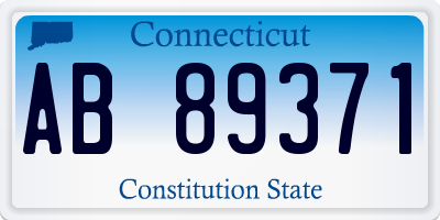 CT license plate AB89371