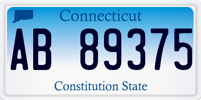 CT license plate AB89375