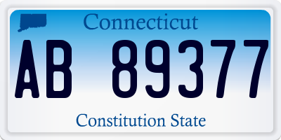 CT license plate AB89377