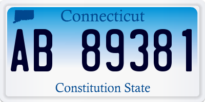 CT license plate AB89381