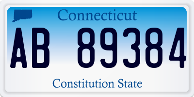 CT license plate AB89384