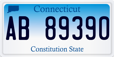 CT license plate AB89390