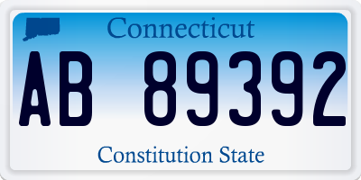 CT license plate AB89392