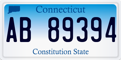 CT license plate AB89394