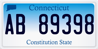CT license plate AB89398