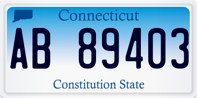 CT license plate AB89403