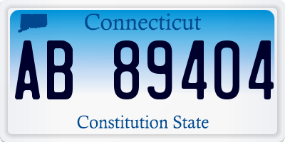 CT license plate AB89404