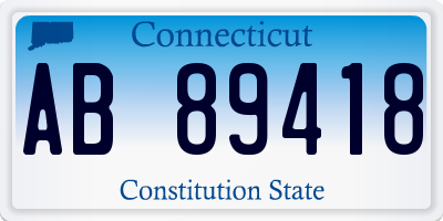 CT license plate AB89418