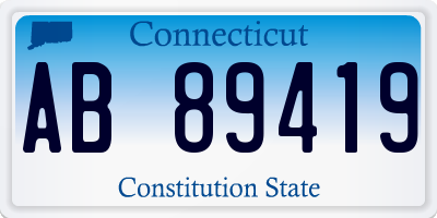 CT license plate AB89419