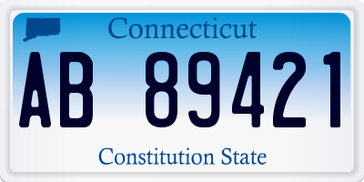 CT license plate AB89421