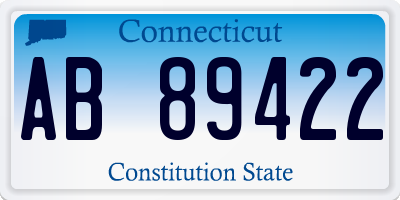 CT license plate AB89422