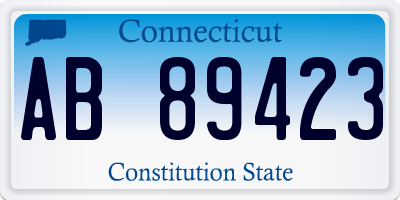 CT license plate AB89423