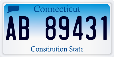 CT license plate AB89431