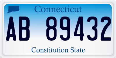 CT license plate AB89432