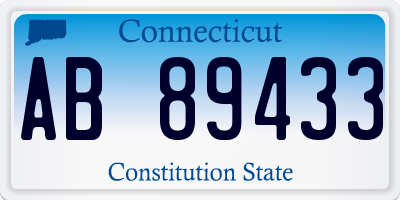 CT license plate AB89433