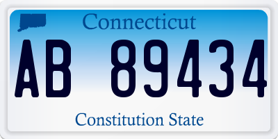 CT license plate AB89434