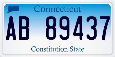 CT license plate AB89437