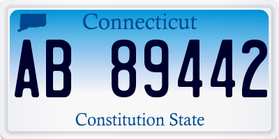 CT license plate AB89442