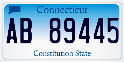 CT license plate AB89445