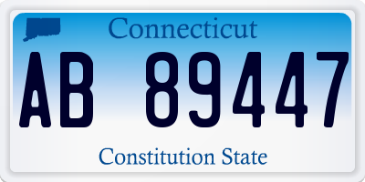 CT license plate AB89447