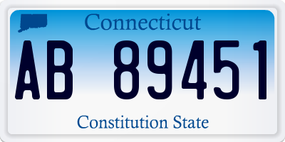 CT license plate AB89451