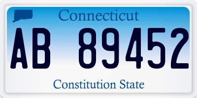 CT license plate AB89452