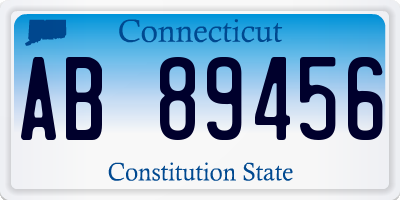 CT license plate AB89456