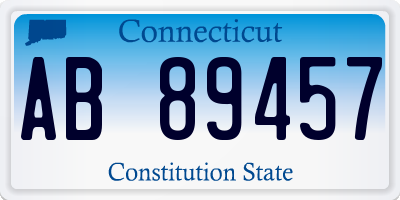 CT license plate AB89457