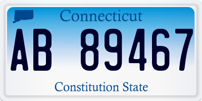 CT license plate AB89467