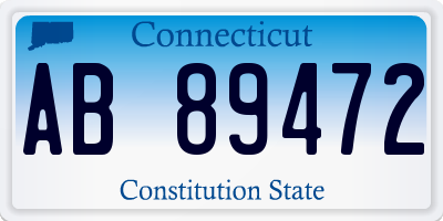 CT license plate AB89472