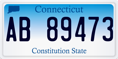 CT license plate AB89473