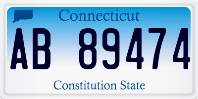 CT license plate AB89474