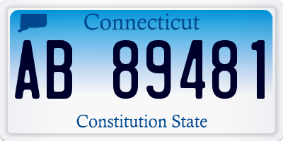 CT license plate AB89481