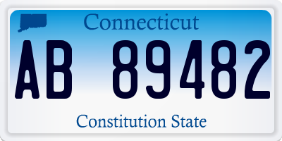 CT license plate AB89482
