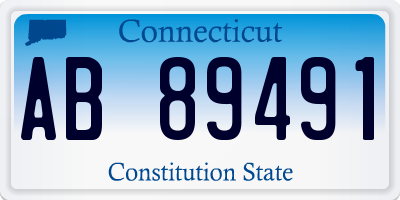 CT license plate AB89491