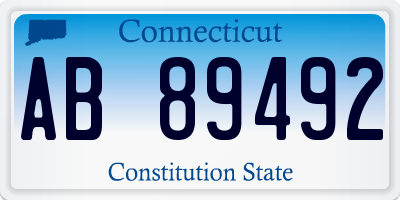 CT license plate AB89492