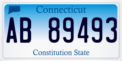 CT license plate AB89493