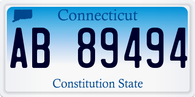 CT license plate AB89494