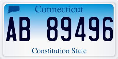 CT license plate AB89496