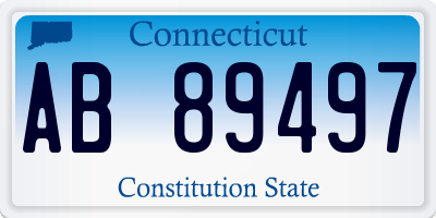 CT license plate AB89497