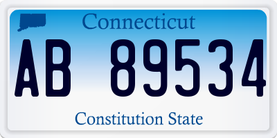 CT license plate AB89534