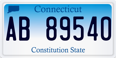 CT license plate AB89540