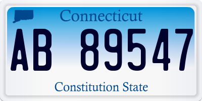 CT license plate AB89547