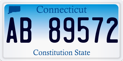 CT license plate AB89572