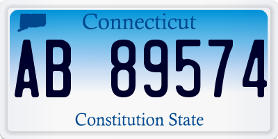 CT license plate AB89574